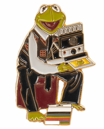 Frog with Instant Film Camera Pin