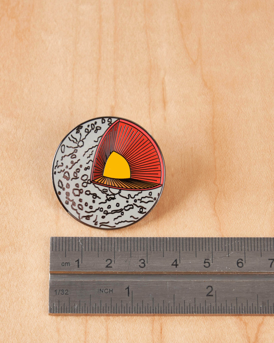 Moon Cross Section Cutaway Pin