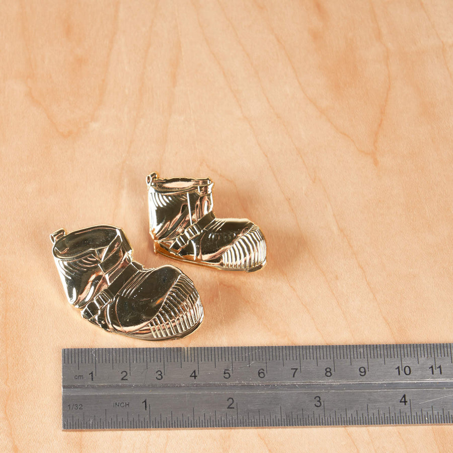 Astronaut Boots 3D Pin Gold - 2 Pin Set