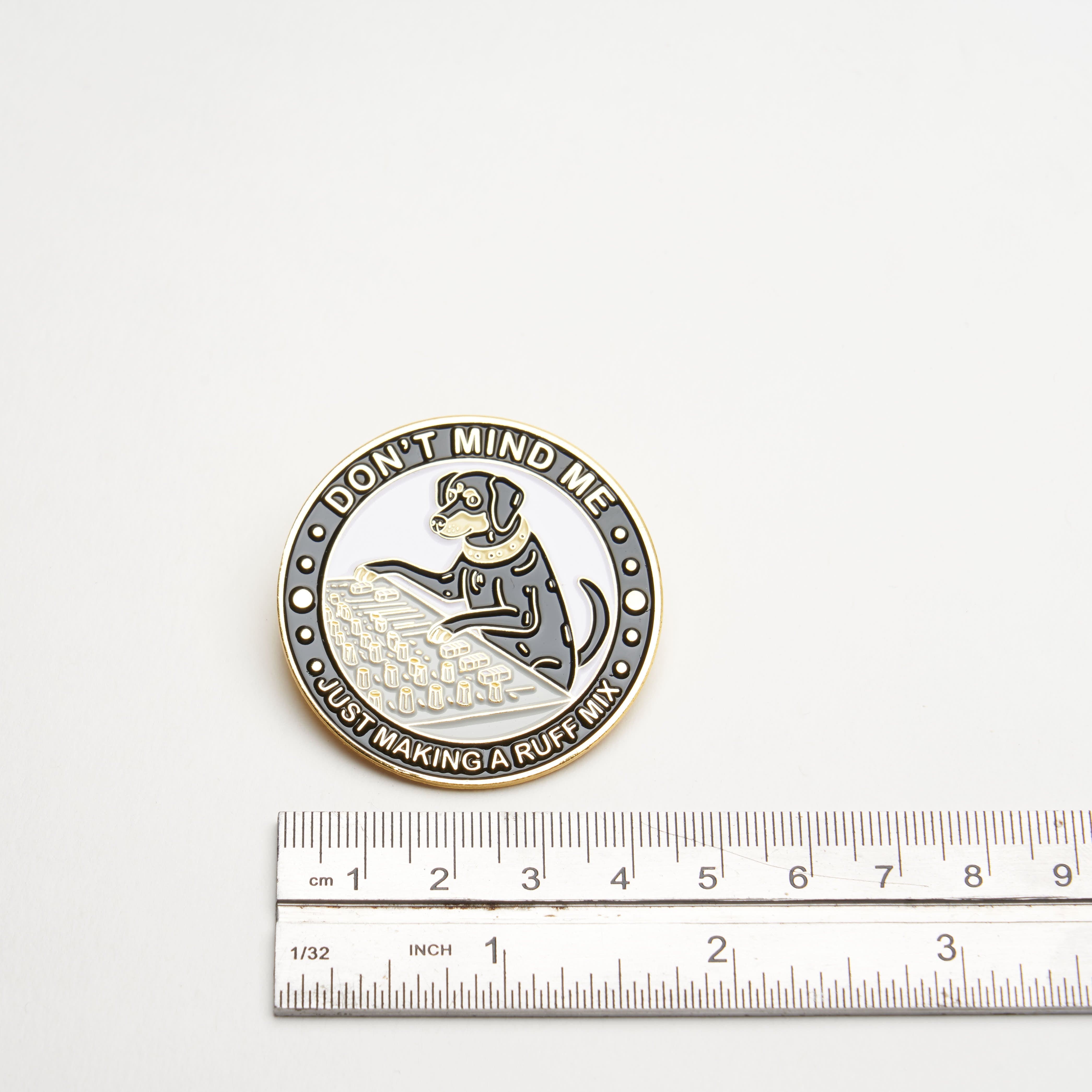 Adorable Dog Making a Ruff Mix Lapel Pin Accessory for Audio Engineers ...