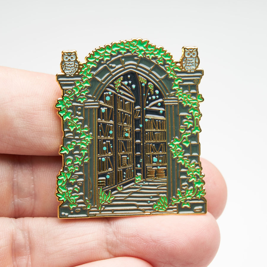 Library Gold Pin Enchanted Garden Library Enamel Pin - Book Lover Gift – Official Exclusive