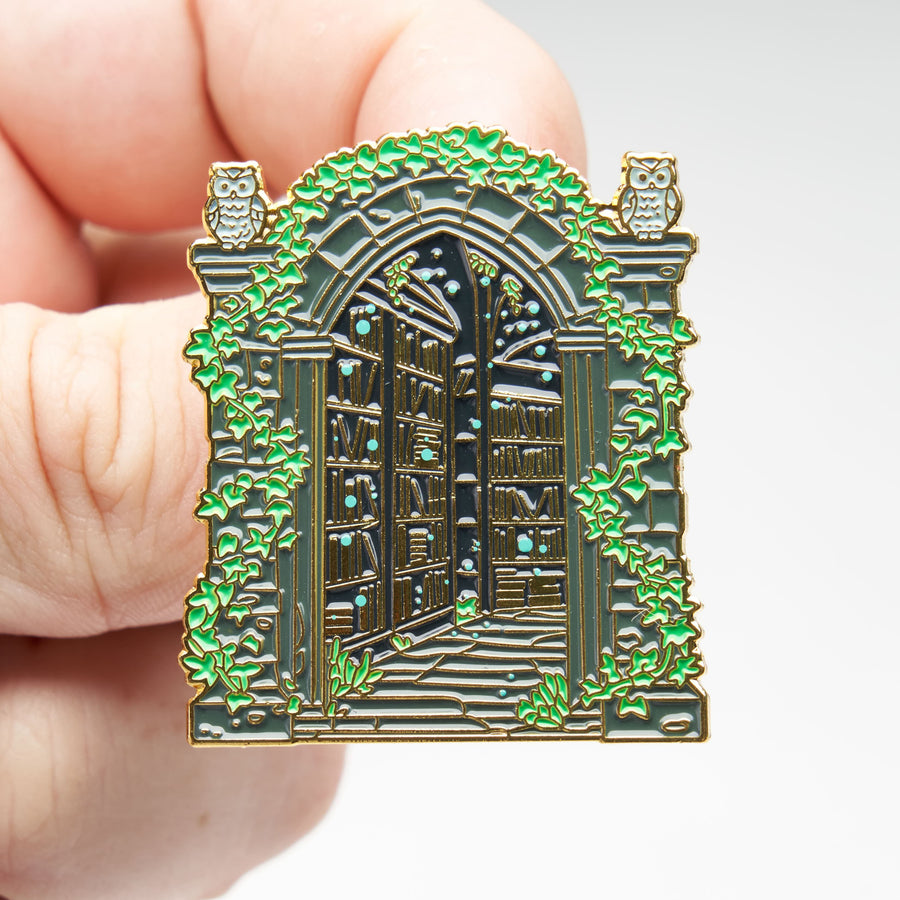 Library Gold Pin Enchanted Garden Library Enamel Pin - Book Lover Gift – Official Exclusive
