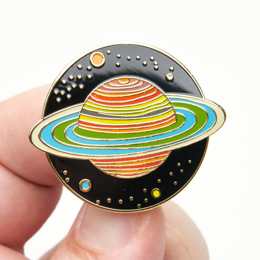 Saturn Planet and Stars Pin