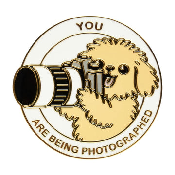 You Are Being Photographed Dog DSLR Pin