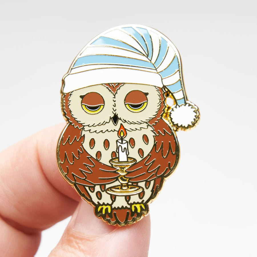 Sleepy Owl Pin