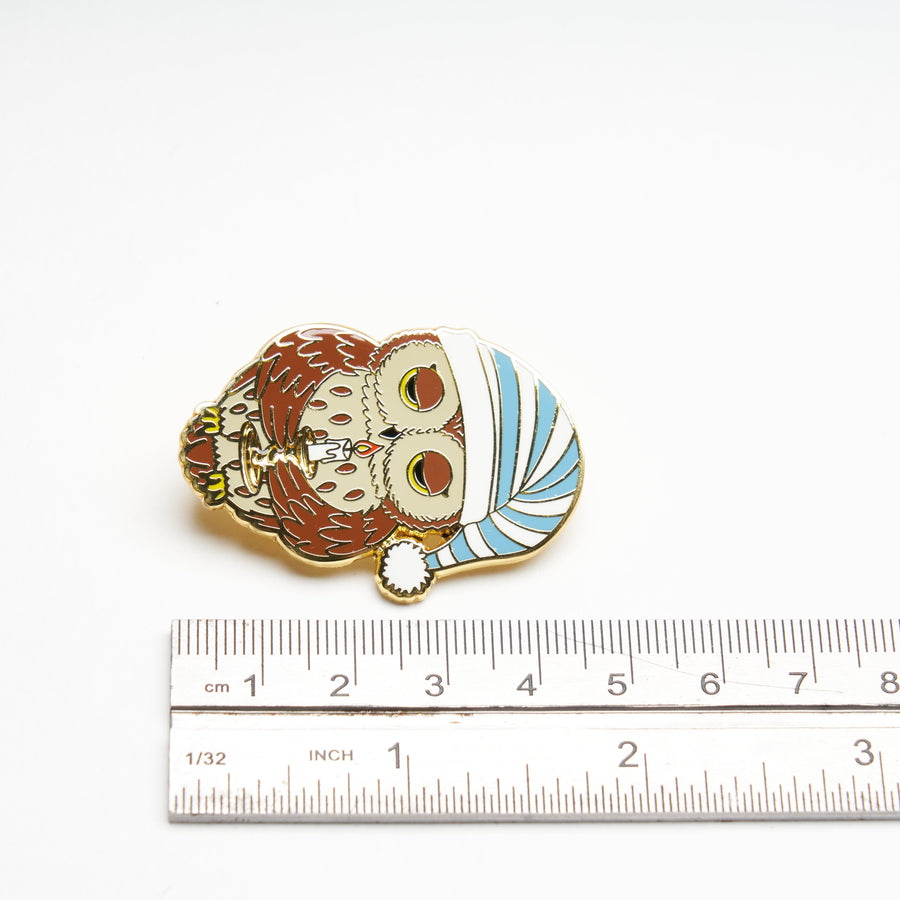 Sleepy Owl Pin