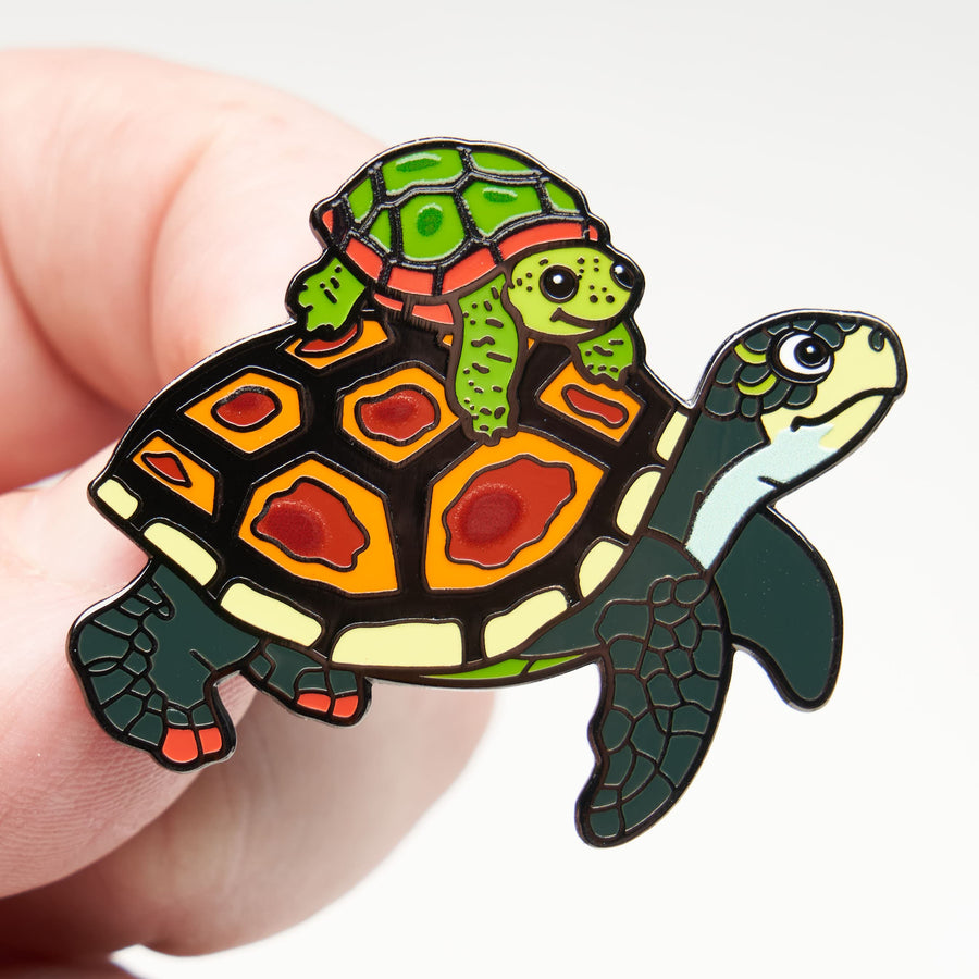 Turtle Family Pin
