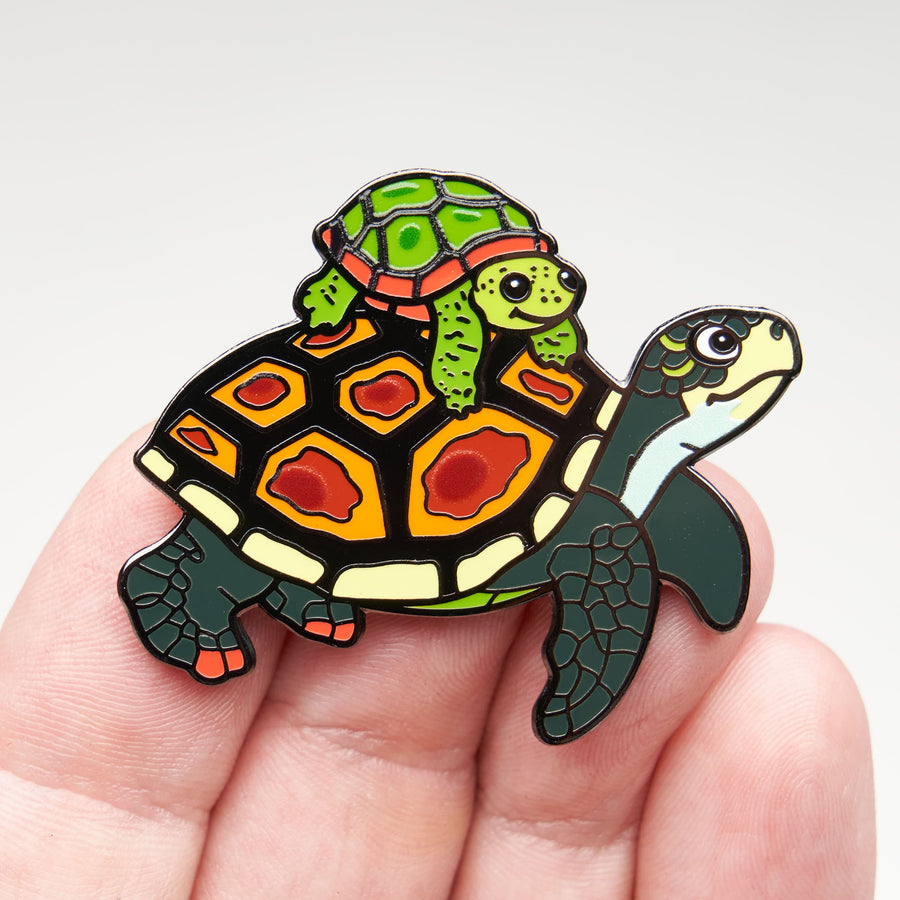Turtle Family Pin