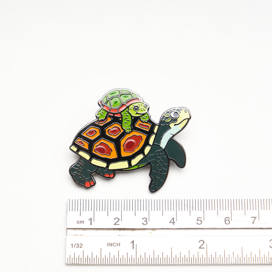 Turtle Family Pin
