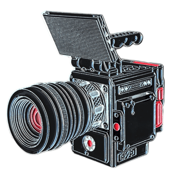 R. Digital Cinema Movie Camera Enamel Pin