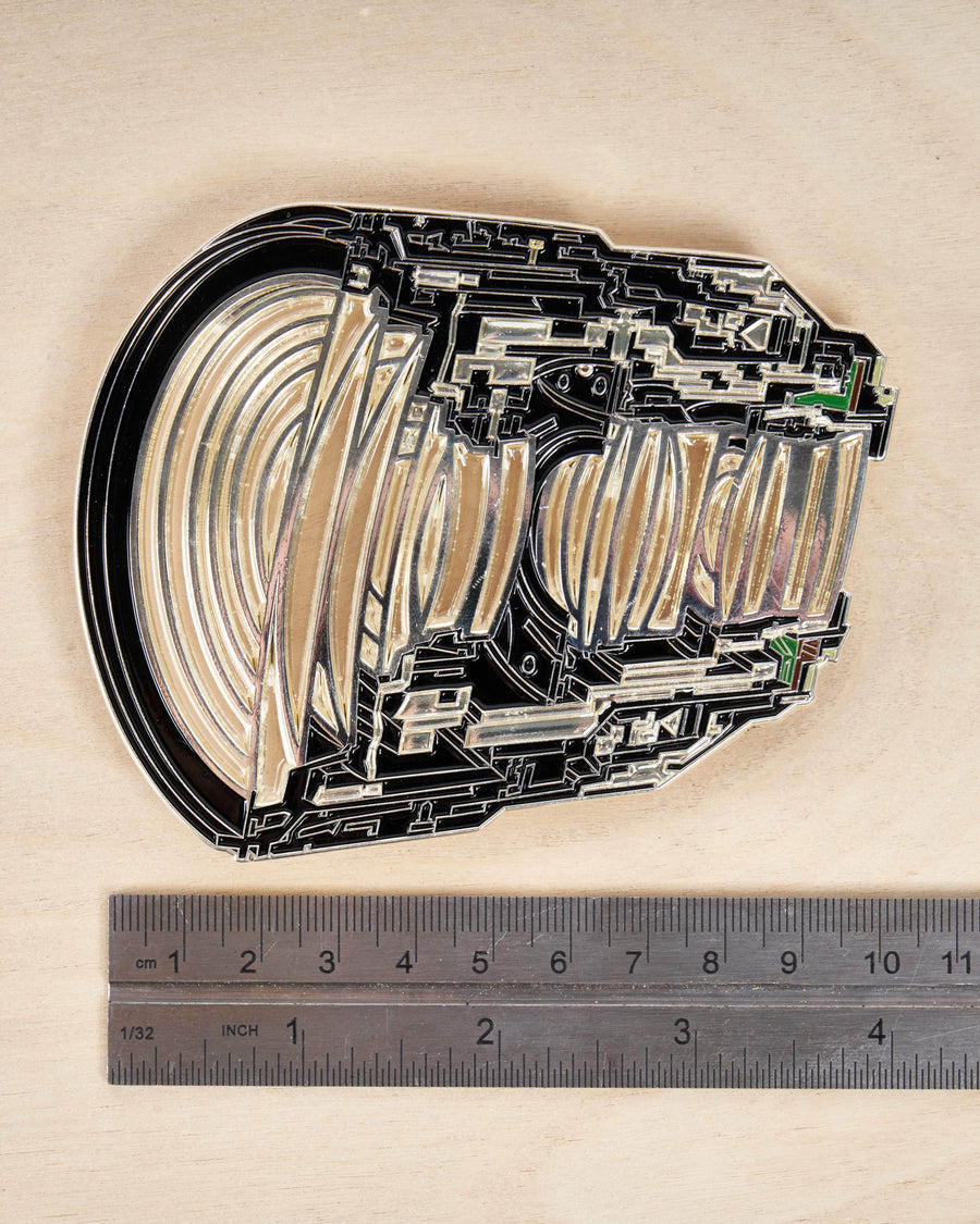 Lens Cross Section Pin with Transparent Lens