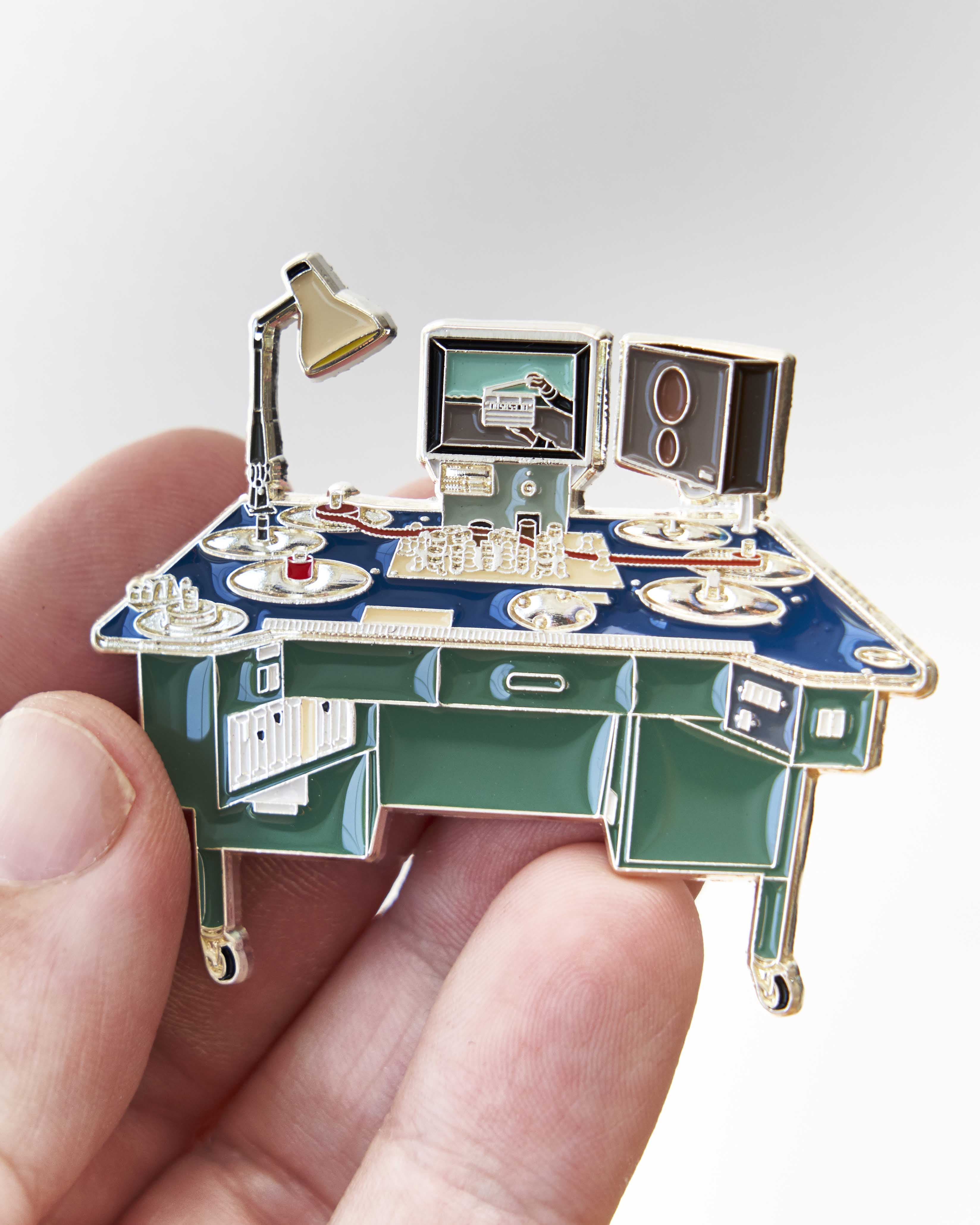 Filming Table Steenbeck film editing table ST Enamel Lapel Pin - Film Making Gifts ...
